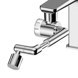 1080 Degree Rotating Multifunctional Extension Tap, Tap Attachment with Dual Adjustable Aerator, 55 mm Extendable Tap Extender with Filter for Kitchen and Bathroom (G1/2-M22-M24)