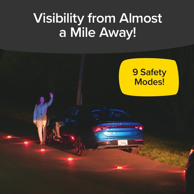 Lizard Flare Flameless Roadside Emergency Light, AS-SEEN-ON-TV, 360° of Visibility,