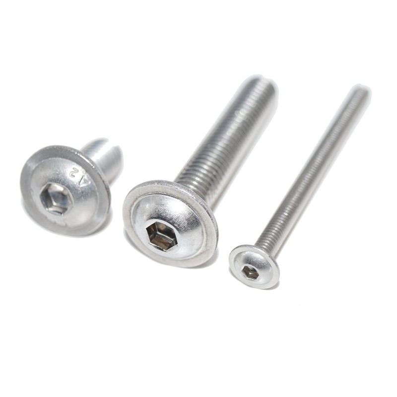 Round-Head Screws with Hexagonal Socket with Flange M8X60 6 Pieces