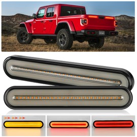 Nilight Trailer Tail Light Bar with 3-in-1 Running Stop Turn Signals Brake Light 2 Pack 9 Inch 100 LED Red & Amber Sequential Led Strip Light for Trailer RV Truck Boat Pickup SUV
