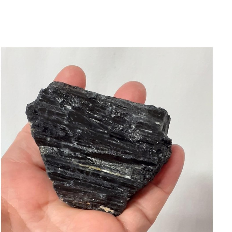 Schwarzer Turmalin Kristall Stein | Edelstein Rohstein Naturstein | Schörl
