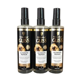 GLISS Hair Repair Leave-In Conditioner, Ultimate Repair Express Repair for Heavily Damaged Hair, 6.8 Ounces (Pack of 3)