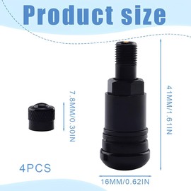 AOEVUIR Set of 4 Black Metal Valves, Rim Valves, Metal Valves, Metal Valves, Rim Valves, Car Air Valves, Car Tyre Valves, Metal Valves, Metal Valves, black
