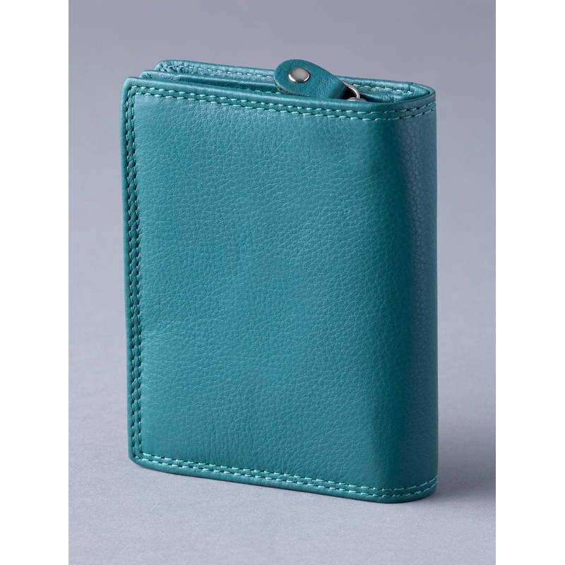 Lakeland Leather Ladies Small Leather Tab Purse in Teal Green