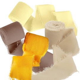 ideamall Fridge Ribbon, Fringe Ribbon, Roll, Ruffle, 1.6 x 16.4 ft (4 x 5 m) (Yellow)