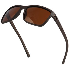 Qaum Polarisierte Sonnenbrille für Männer Frauen Klassische Vintage Dunkle Sonnenbrille UV400 Schutz Leichter Rahmen Ultraleichte Schatten zum Fahren Angeln Laufen Radfahren, braun