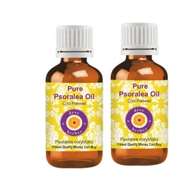 Deve Herbes Pure Psoralea Oil (Psoralea corylifolia) Cold Pressed (Pack of Two) 100ml X 2 (6.76 oz)