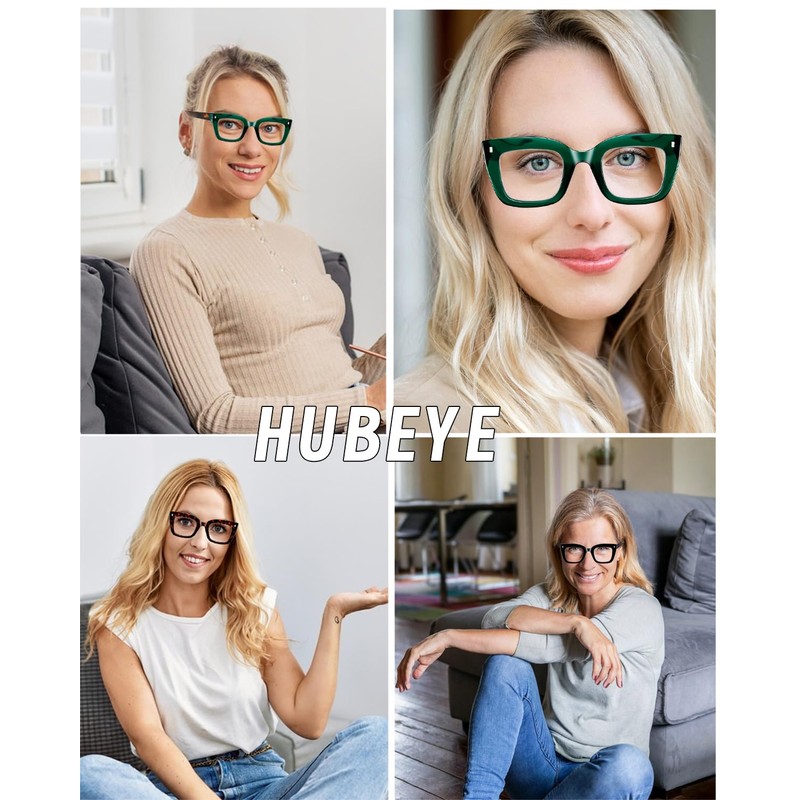 Hubeye 3 Pack Oprah Style Reading Glasses Oversized Readers Blue