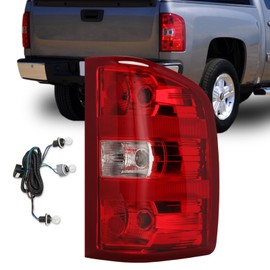 SAWVIVA Tail Light Assembly Compatible with Chevy Silverado 1500/2500HD/3500HD 2007-2013 & GMC Sierra 3500HD 2007-2014 – OEM Fit Replacement Pickup Truck Rear Brake Lamps, Passenger Side