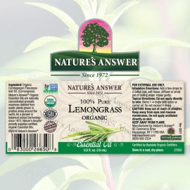 Nature's Answer Nature�s Answer USDA Organic Lemongrass Essential Oil, 100% Pure | Natural