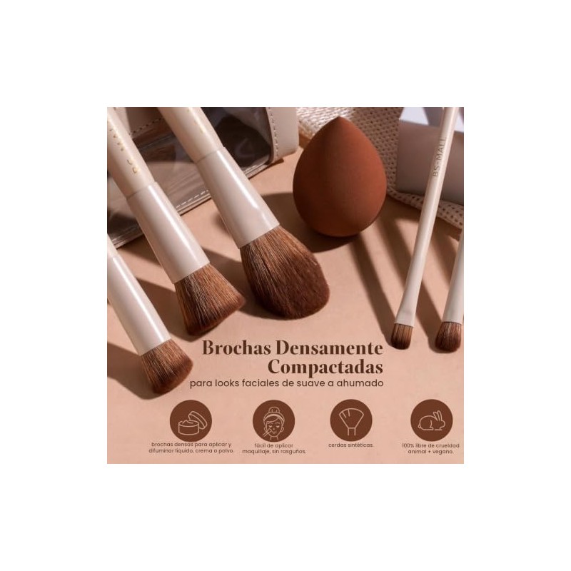 BS-MALL Juego de 14 brochas de maquillaje con 1 esponja: