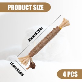 KINBOM 4pcs Cat Chew Toys Natural Silvervine Dental Chew Sticks Cleaning Teeth Chew Catnip Toys for Treat Lick