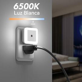 6 Pack Luz nocturna Enchufable, Sunsign Luz de Noche Luz de Noche con Sensor de Luz, Desde el Anochecer Hasta el Amanecer, Luces Nocturnas para Dormit