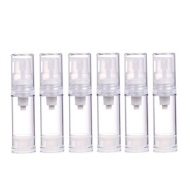 6Pcs Airless Pump Bottle Airless Cosmetic Cream Pump Bottle Containers Travel Bottles for Toiletries Mini Soap Dispenser for Lotion Shampoo Foundation(Clear)