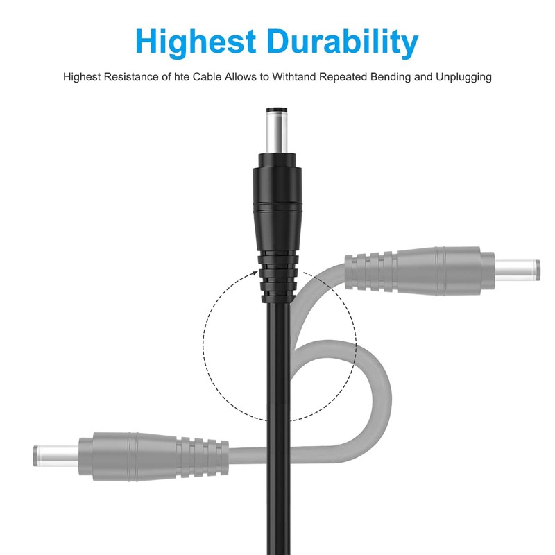 DC Power Pigtail Cable,16AWG DC Plug Barrel Connector Male 2.1mm