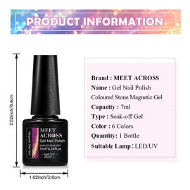 Reflective Cat Eye Gel Nail Polish in 6 Vibrant Colors, Long-Lasting UV/LED Soak Off Formula, Perfect for DIY and Salon Use:_7ml_MA730