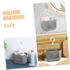 Mikinona 2pcs Hanging Storage Basket for Bathroom Kitchen Plastic Organizer