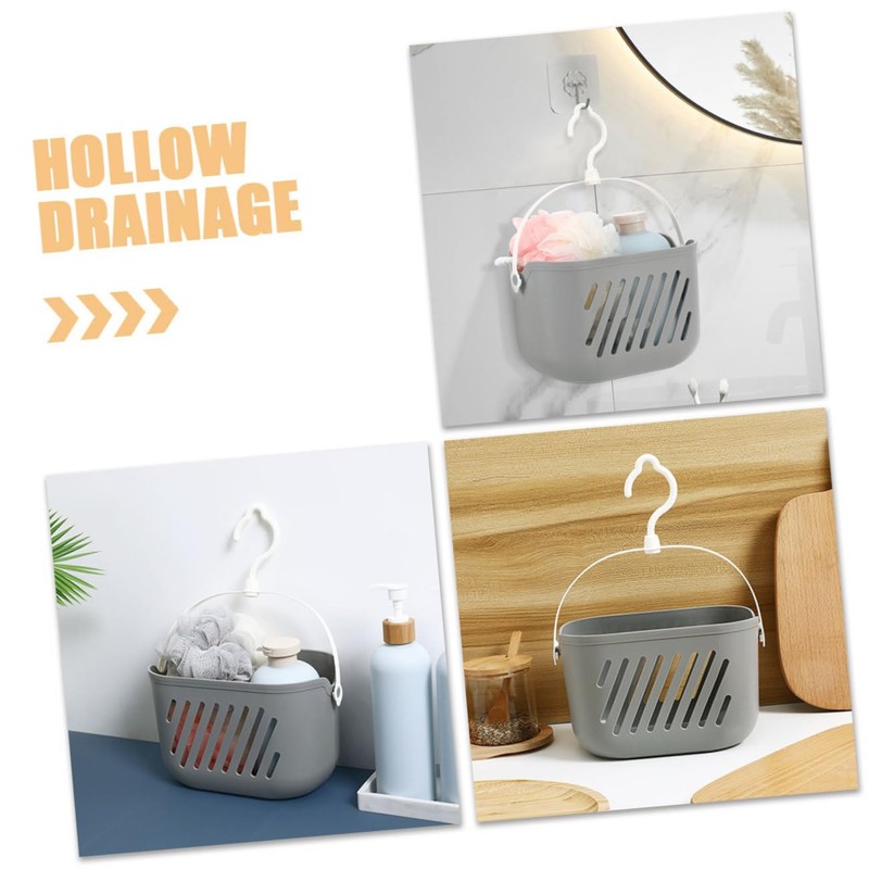 Mikinona 2pcs Hanging Storage Basket for Bathroom Kitchen Plastic Organizer