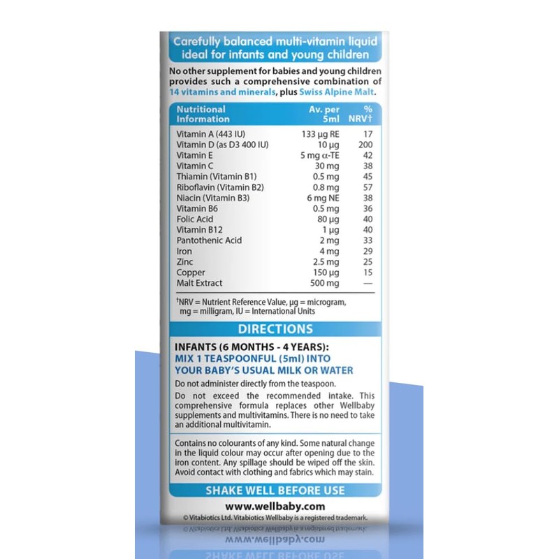 4 Bottle Multipack Vitabiotics Wellbaby Multivitamins