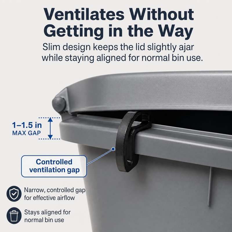 CSUPPCREA 2 Pack Trash Can Lid Vent Clips for U.S.