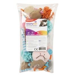SmartyKat Birthday Bash (Set of 16) Soft Plush Catnip Cat Toys Variety Pack Filled with Pure & Potent Catnip