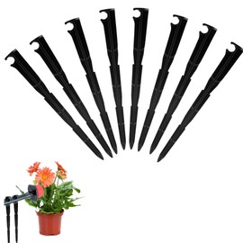 QIUMING Pack of 100 Micro Drip System Pipe Holders Drip Irrigation Support Holder Garden Hose Ground Anchor Automatic Irrigation Drip Sprinkler Ground Spike Attachment for 4/7 Pipe (Style 2, 50)