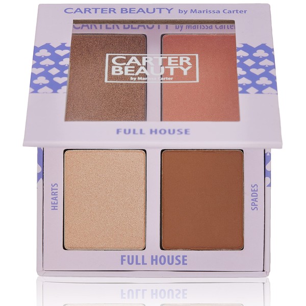 Carter Beauty Mixed Face Palette - For Radiant, Glowing Skin - Creamy Bronzer For Warmth - Shimmering Blush To Make Your Cheeks Pop - Highlighters To Help You Express Yourself - Full House - 0.4 Oz