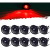 Partsam 10X 3/4" Round Red LED Marker Lights Side Marker