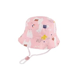 Baby Kids Sun Hat - Toddler Bucket Hats Summer UPF 50+ Sun Protective Beach Hats Wide Brim Outdoor Camping Hat for Boys Girls (US, Age, 12 Months, 24 Months, Pink cat)
