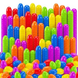 LINAYE 600PCS Plastic Easter Eggs Bulk Fillable, 6 Colors 2.3" Empty Eggs Bulk for Easter Eggs Hunts Party Favors Decorations, Classroom Prizes, Basket Stuffers