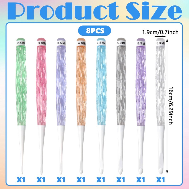 Maxqzin 8PCS Crochet Hooks Ergonomic Crochet Hooks Plastic Crochet Hooks
