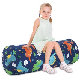 Kids Bean Bag Cover Only, Cute Stuffed Animal Storage Bean Bag Chair Without Filling, Large Soft Toy Storage Beanbag Chair Cover with Zipper, Dinosaur