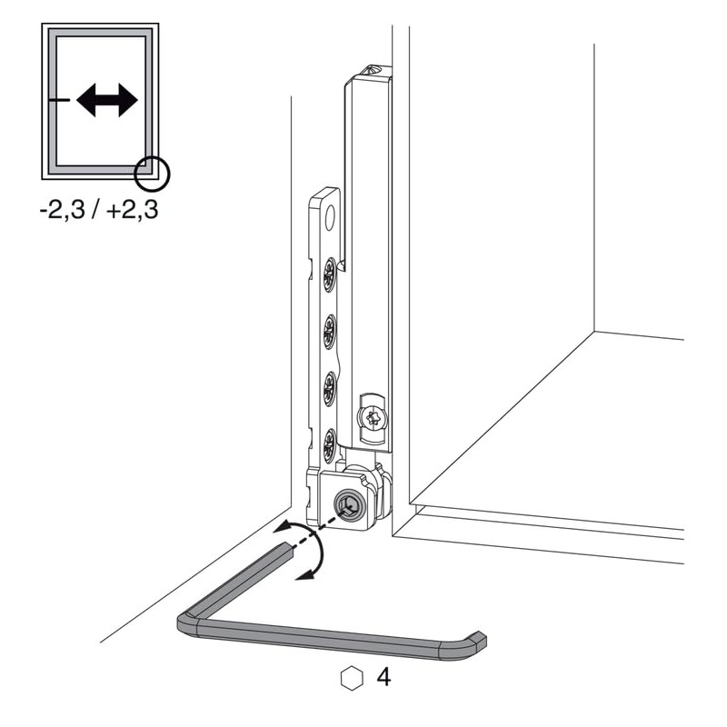 Maco Multi-Matic/Multi-Trend Corner Bearing 100 kg Consisting of 206802 and