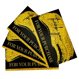 RXBC2011 Thank you for your purchase Cards Client Appreciation Notes for business 2x3.5 Inches Pack of 100 Black
