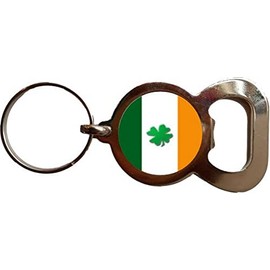 PJ4U Ireland Shamrock Irish Bottle Opener Metal Keyring And Velvet Gift Bag