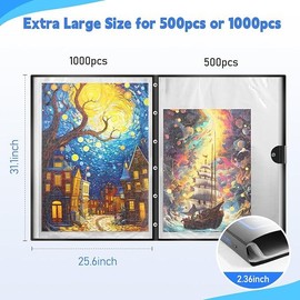 ALL4JIG Puzzle Storage Folder Keeper for Jigsaw Enthusiasts Puzzle Space-Saving Organizer Accessories for Adults Holds 20 Puzzles, HD Film Pockets:_HT-PT 002