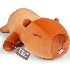 Puffpals Weighted Capybara Plush, 1.5LBS Weighted Stuffed Animal with Beads,Cute Capybara Plush Toys, Soft Sensory Gifts for Kids & Adults(14")