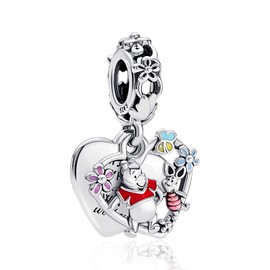 HAEPIAR S925 Sterling Silver Charm for Bracelet Necklace Charm Dangle Bear Dog for Women Girls Birthday Gifts, Sterling Silver