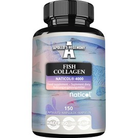 Marine Kollagen Peptide NatiCol® - 3000 mg pro Portion - 150 Kapseln - 1 Monatsvorrat - Fischkollagenprotein für gesunde Haut, Gelenke und Haare - von Apollo's Hegemony