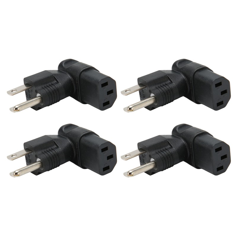 4pcs for NEMA 5‑15P to IEC320 C13 Converter 90 Degree