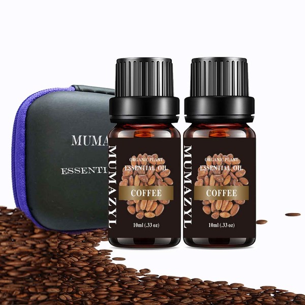 Coffee Essential Oil Organic Plant Natural 100% Pure Grade Coffee Oil for Diffuser, Cleaning, Home, Bedroom, SPA, Massage, Perfumes, Humidifier, Skin, Soap, Candles 2 Pack 10ml…