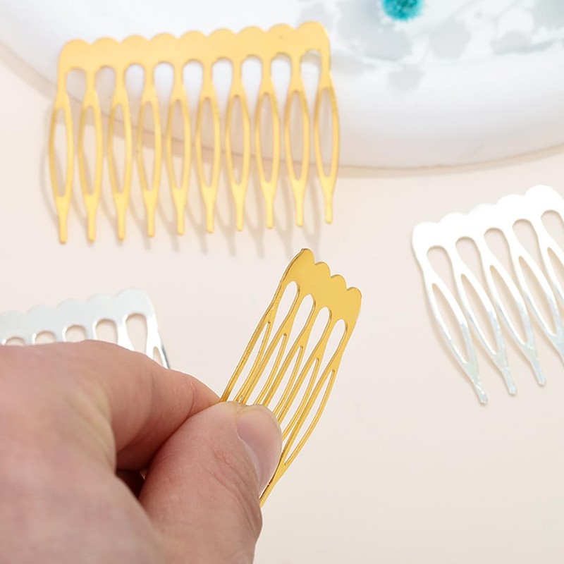 WUSJCOF Pack of 12 Metal Side Combs with 10/5 Teeth,