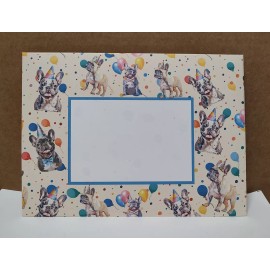 Unbranded French Bulldogs "Happy Birthday" Party Card hand-crafted