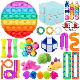 Chennyfun Stressabbau-Spielzeug Set, 30 Pcs Sensory Zappeln Anti Stress Spielzeug- Infinity Cube Sensorisches Spielzeug Set, Fidget Toys Set Für Kinder Und Angst Mit Angstlust, Autismus Und ADHS