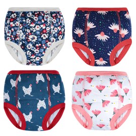 MOEMOE BABY Potty Training Pants Toilet Training Pants Reusable Training Pants for Toddler,4 packs,Pink,5Years