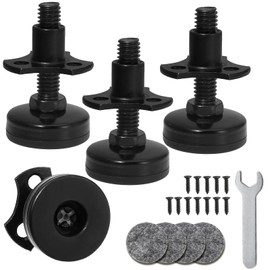 Opfiue 3/8''-16 Heavy Duty Leveling Levelers, Adjustable T-Nut Kit Furniture Feet Large Base, Supports 2640LBs for Tables/Cabinets/Chairs and More(4 Pack)
