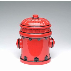 Cosmos Gifts Fine Ceramic Red Fire Hydrant Cookie Jar, 10" H