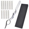 Flat Brush, Stainless Steel, Stainless Steel Nib Cut Barber Razor
