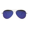 Flat Frame Aviator Sunglasses Unisex Mirrored Shades UV 400 Silver,
