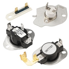 3387134 Cycling Thermostat, 3392519 Dryer Thermal Fuse, 3977393 Thermal Cut-Off Switch, 3977767 High-Limit Thermostat Kit, Compatible with Whirlpool, Kenmore, Maytag Dryers